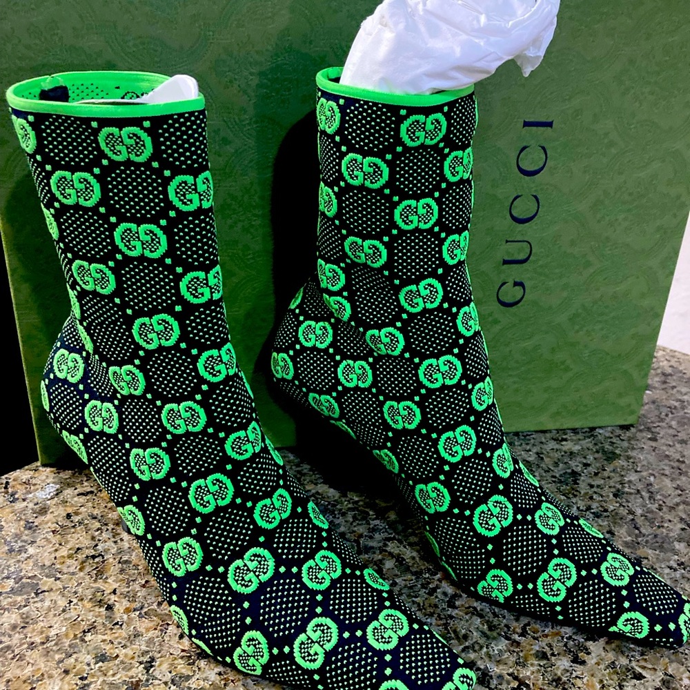 Black and Green Monogram Gucci Boots! - Picture 3 of 4